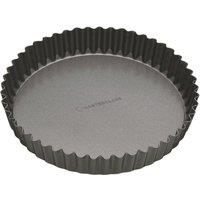 MasterClass Carbon Steel Non-Stick Quiche Tin, Fluted Loose Base Tart Tin 23cm in Grey