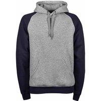 TEE JAYS Men's Two-Tone Hooded Sweatshirt in Dark Navy | Size: Small