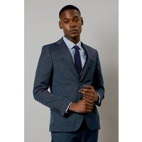 Burton Men's Navy Marl Skinny Fit Suit Jacket | Size: 46R