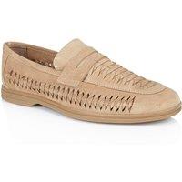 Silver Street London Men's Perth Suede Leather Woven Loafers in Light Sand | Size: 10