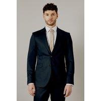 Burton Men's Navy Herringbone Tailored Fit Suit Jacket | Size: 46R