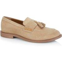 Silver Street London Men's Charleston Premium Suede Leather Casual Tassel Loafers in Light Sand | Size: 11