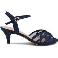 Paradox London Women's Marielle Glitter Kitten Heeled Sandals in Navy | Size: 8