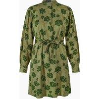 Enorsia Women's Floral Long Sleeve Mini Dress in Green | Size: 12