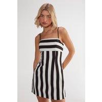 NastyGal Women's Tailored Stripe Mini Dress in Mono | Size: 8