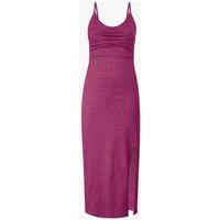 Enorsia Women's Cowl Neck Lurex Jersey Midi Dress in Pink | Size: 14