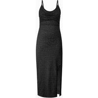 Enorsia Women's Cowl Neck Lurex Jersey Midi Dress in Grey | Size: 12