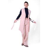 Enorsia Women's Coloured Denim Sleeveless Jacket in Pink | Size: 10