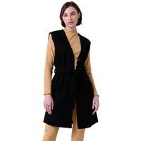 Enorsia Women's Coloured Denim Sleeveless Jacket in Black | Size: 14