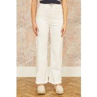 Yumi Women's White Wide Leg High Waist Jeans | Size: 14