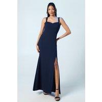 Cut Out Back Detail Crepe Bridesmaid Dress