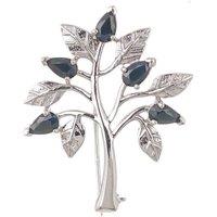 Ojewellery Women's Sapphire Tree of Life Brooch in Dark Blue