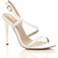 AJVANI Women's Party Barely There Strappy High Heels in White | Size: 7