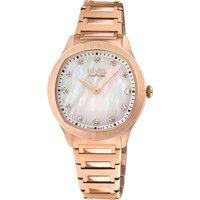 Gevril Women's Morcote Swiss Diamond Watch, 316L SS/IPRG Case, White MOP, IP rose bracelet..