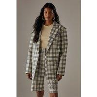 Warehouse Women's Oversized Check blazer in Yellow | Size: 12