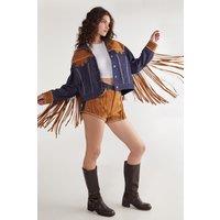 NastyGal Women's Denim Suede Mix Jacket | Size: 16