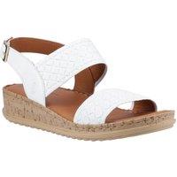 Hush Puppies Women's Ebony Wide Fit Sandal in White | Size: 5