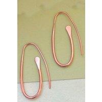 Otis Jaxon London Women's Oval Paperclip Sterling Silver Drop Earrings in Rose Gold