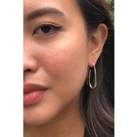 Otis Jaxon London Women's Oval Paperclip Sterling Silver Drop Earrings