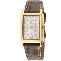 Gevril Women's Avenue of Americas Mini, Swiss Quartz Watch, White MOP Dial, Italian Leather, & Sapphire Crystal in Brown