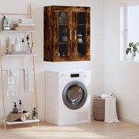 Berkfield Home Wall Mounted Cabinet Smoked Oak 69.5x34x90 cm in Brown