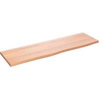 Berkfield Home Wall Shelf Light Brown 100x30x2 cm Treated Solid Wood Oak | Size: 100 x 30 x 2 cm