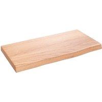 Berkfield Home Wall Shelf Light Brown 40x20x2 cm Treated Solid Wood Oak | Size: 40 x 20 x 2 cm