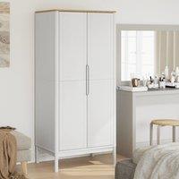Berkfield Home Wardrobe FLORO White 77x53x171 cm Solid Wood Pine | Size: 77 x 53 x 171 cm