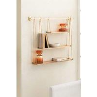 MH London Wall Shelf Shelves & Bookcases 3 Tier Solid Wood Floating Shelves Bookshelves Luna in Gold
