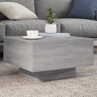 Berkfield Home Coffee Table with LED Lights Grey Sonoma 55x55x31 cm | Size: 55 x 55 x 31 cm
