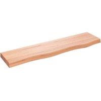 Wall Shelf Light Brown 80x20x4 cm Treated Solid Wood Oak