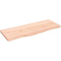 Berkfield Home Wall Shelf 100x40x(2-4) cm Untreated Solid Wood Oak in Brown