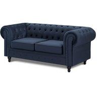 Home Detail Chesterfield Velvet 2 Seater Sofa in Navy