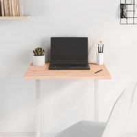 Berkfield Home Table Top 60x40x2 cm Untreated Solid Wood Oak in Brown | Size: 60 x 40 x 2 cm
