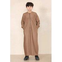 Thobez Boy's Thobe Emirati Islamic Clothing String Tassel in Bronze | Size: 11-12 Years