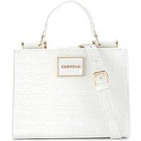 Carvela Women's 'Jessica Mini Tote 2' Croc Print Bag in Cream