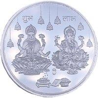 Raina Jewels Women's Silver Coin Lakshmi Ganesh Silver Gifts Diwali / Dhanteras 20 grams Fine Silver 999.9