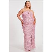 Pale Pink Curve One Shoulder Floral Maxi Dress