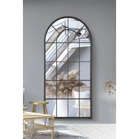 MirrorOutlet The Arcus - Black Framed Arched Window Leaner/Wall Mirror 71" X 33.5" (180x85CM) | Size: 1 Pack