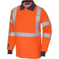 Pegdev Men's Long Sleeve FR Arc Hi-Vis Polo Shirt Orange | Size: 3XL
