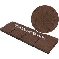 Novecrafto Premium Bitumen Roof Felt Shingles Heavy Duty Asphalt Roof Shingles 100cm x 34cm (20 Pcs) in Brown | Size: 100 cm x 34 cm