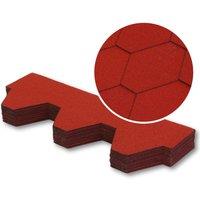Novecrafto Premium Bitumen Roof Felt Shingles Heavy Duty Hexagonal Asphalt Roof Shingles 80x31.5cm (25 Pcs) in Red | Size: 80x31.5 cm
