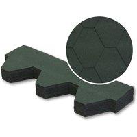 Novecrafto Premium Bitumen Roof Felt Shingles Heavy Duty Hexagonal Asphalt Roof Shingles 80x31.5cm (25 Pcs) in Green | Size: 80x31.5 cm