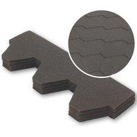 Novecrafto Premium Bitumen Roof Felt Shingles Heavy Duty Hexagonal Asphalt Roof Shingles 80x31.5cm (25 Pcs) in Black | Size: 80x31.5 cm