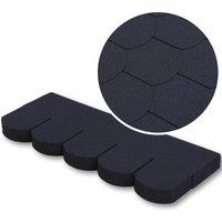 Novecrafto Premium Bitumen Roof Felt Shingles Heavy Duty Asphalt Roof Shingles 80x31.5cm (25 Pcs) in Black | Size: 80x31.5 cm