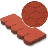 Novecrafto Premium Bitumen Roof Felt Shingles Heavy Duty Asphalt Roof Shingles 80x31.5cm (25 Pcs) in Red | Size: 80x31.5 cm