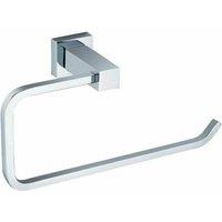 Nes Home Chromed Metal Square Wall Mounted Towel Holder in Silver