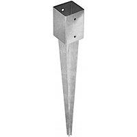 Primrose Zinc Plated Bolt Down Fence Post Holder Kit Underground Stake Set 60cm in None