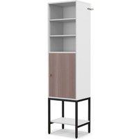 Gymax Tall Storage Cabinet Freestanding Kitchen Slim Cupboard With Door in White