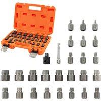 Gymax 27 PCS Screw Extractor Set Dual Headed Bolt Removal Kit Hex Head Stud in Orange